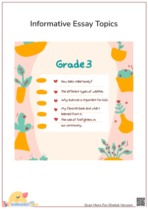  Informative Essay Topics for Grade 3