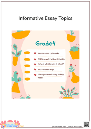 Informative Essay Topics for Grade 4