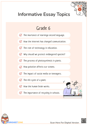 Informative Essay Topics for Grade 6
