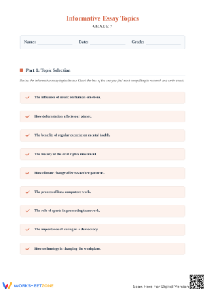 Grade 7 Informative Essay Guide | Essential Writing Planner