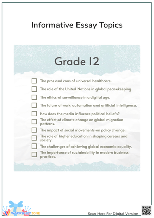 Informative Essay Topics for Grade 12