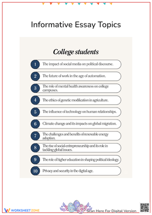 Informative Essay Topics for College Students