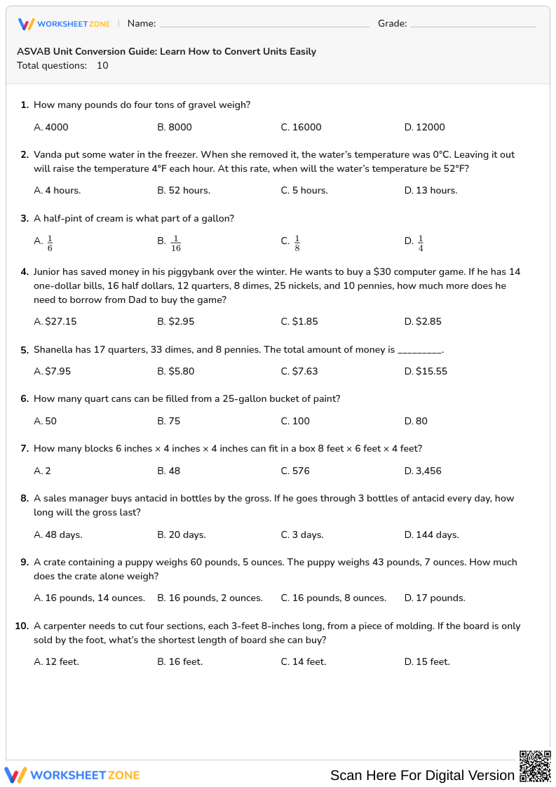 ASVAB Unit Conversion Guide: Learn How to Convert Units Easily