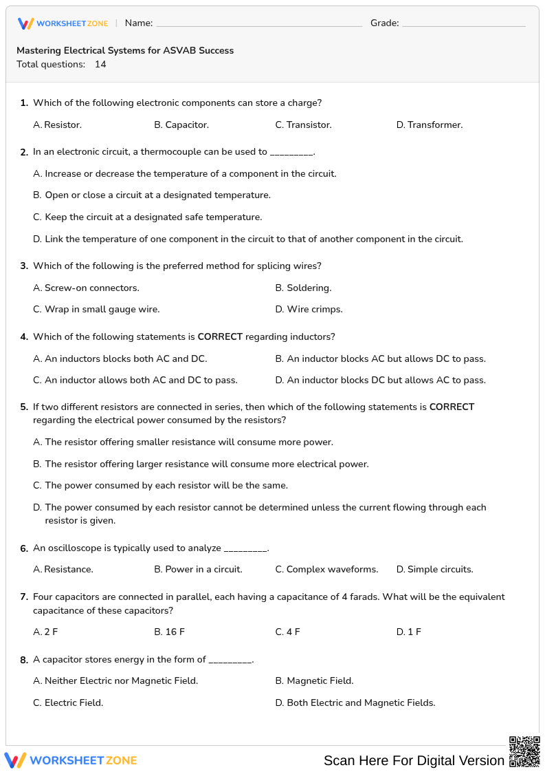 Mastering Electrical Systems for ASVAB Success