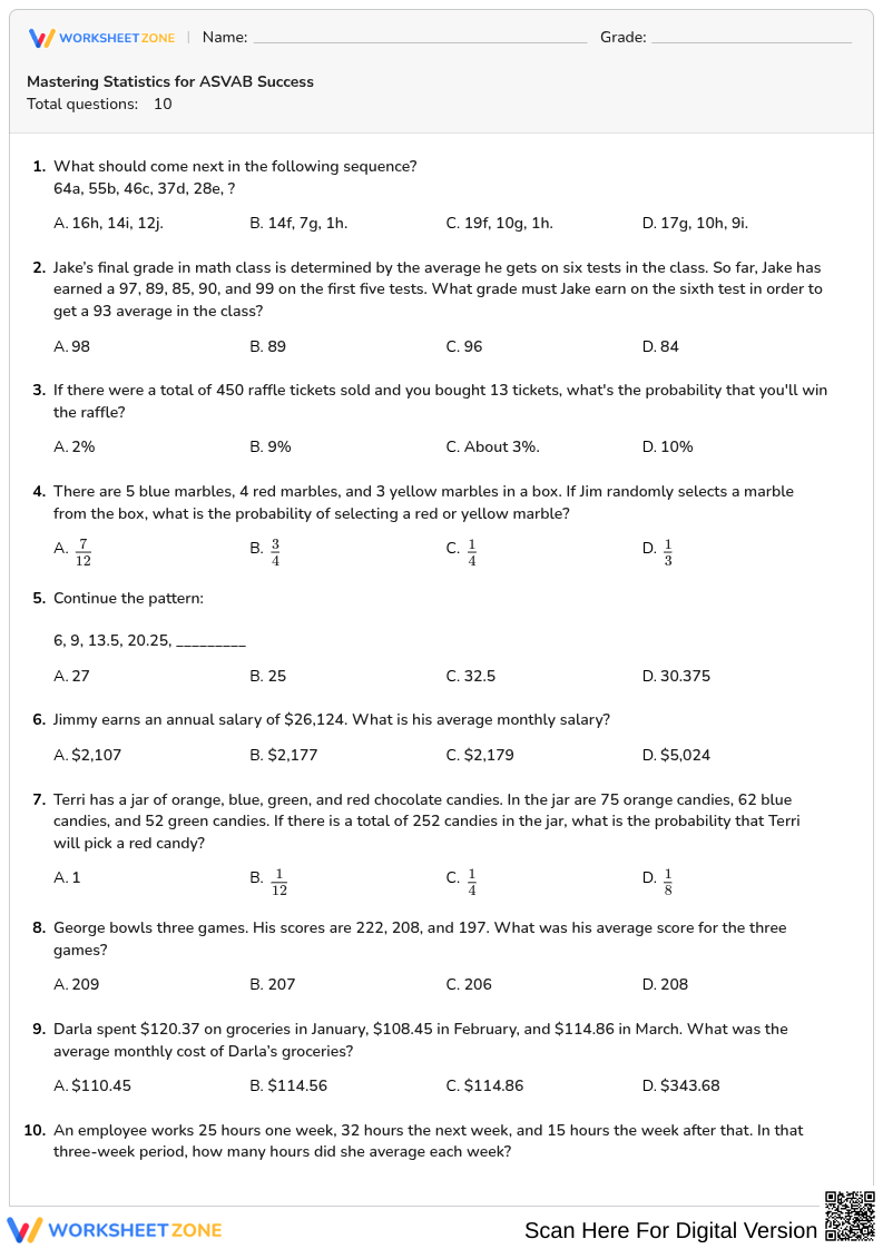 Mastering Statistics for ASVAB Success