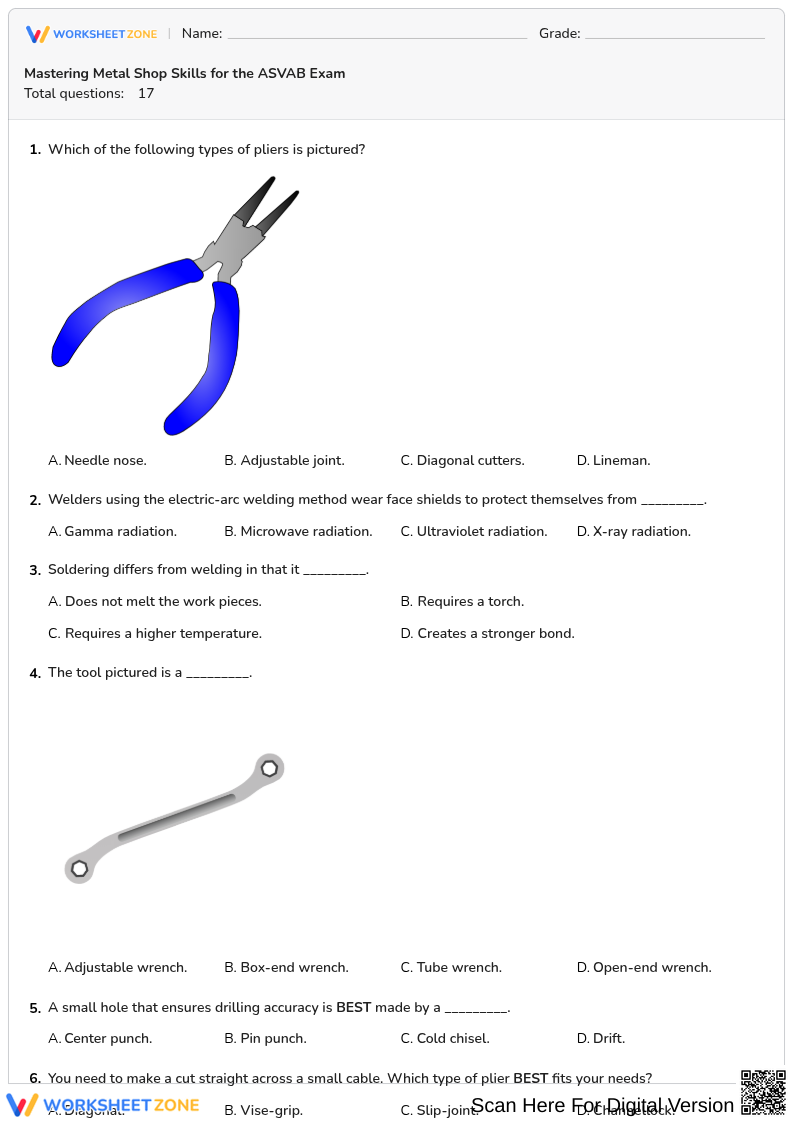 Mastering Metal Shop Skills for the ASVAB Exam