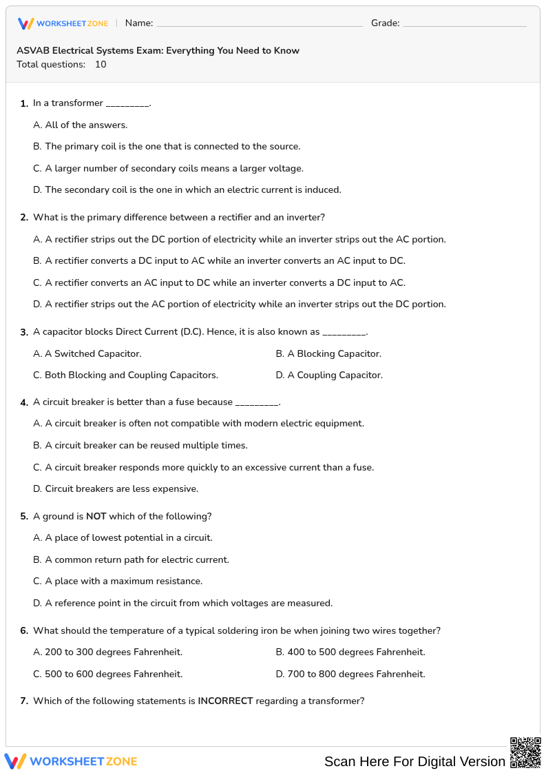 ASVAB Electrical Systems Exam: Everything You Need to Know