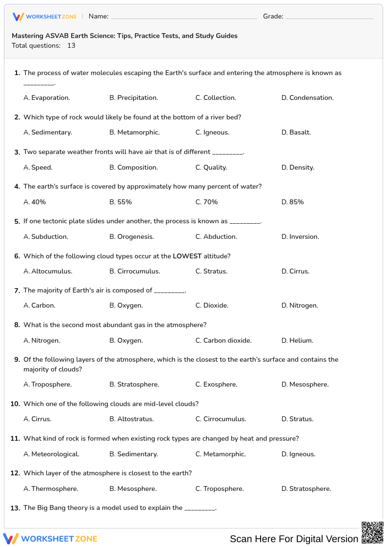 Mastering ASVAB Earth Science: Tips, Practice Tests, and Study Guides