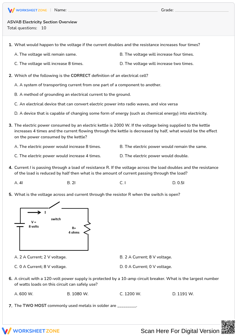 ASVAB Electricity Section Overview