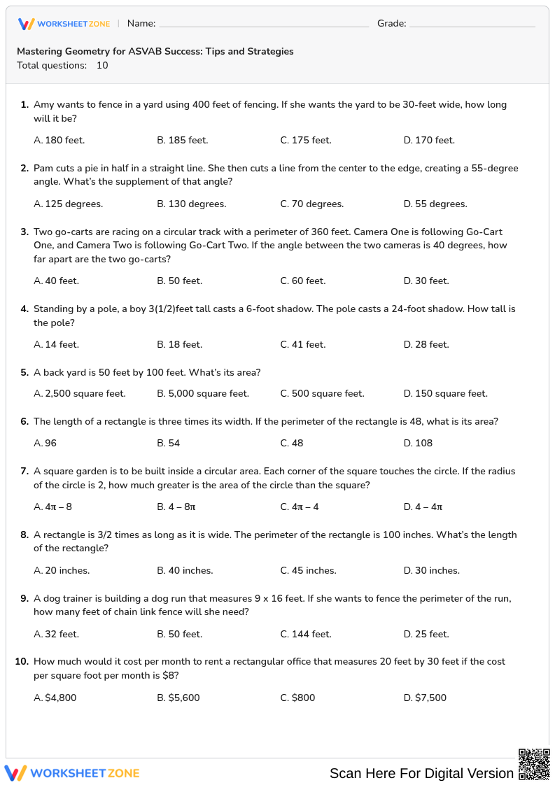 Mastering Geometry for ASVAB Success: Tips and Strategies