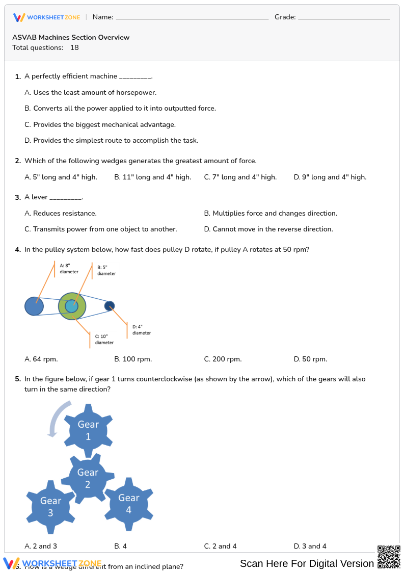 ASVAB Machines Section Overview