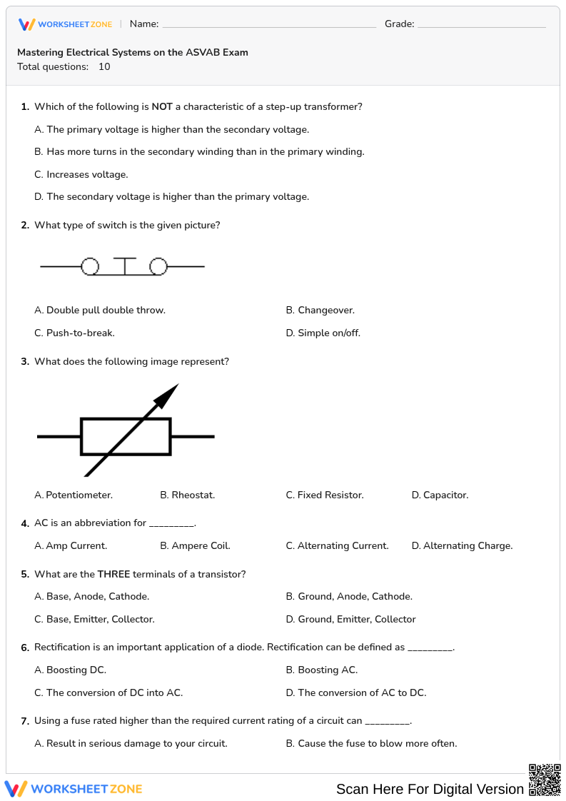 Mastering Electrical Systems on the ASVAB Exam