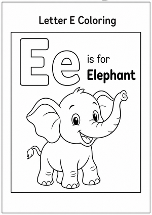 Printable Letter E Coloring Worksheet | Grade 1 ELA
