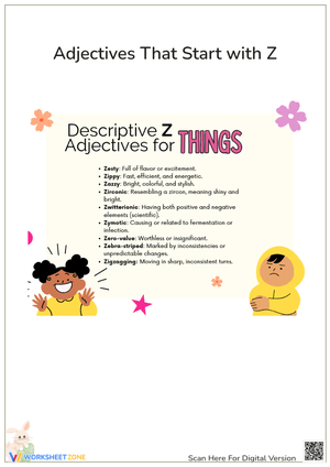 Descriptive Z Adjectives for Things
