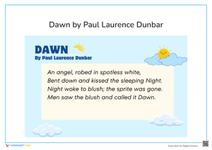 "Dawn" by Paul Laurence Dunbar - 5th Grade Poems