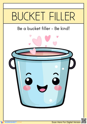 Bucket Filler Activity Worksheet - Be Kind!