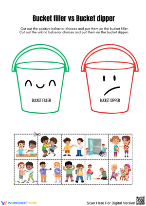 Bucket Filler vs. Bucket Dipper Worksheet