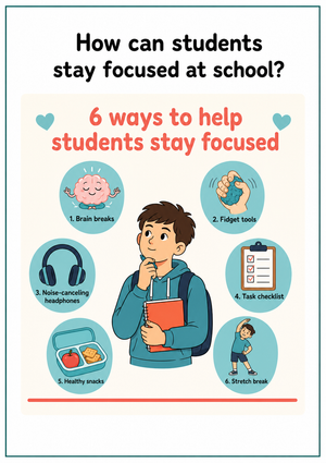 Focus Strategies Poster | Grade 5-7 Printable
