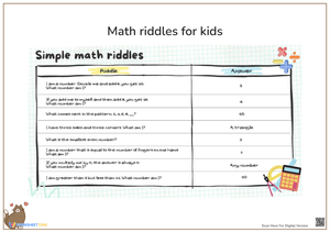 Fun Math Riddles for Kids 