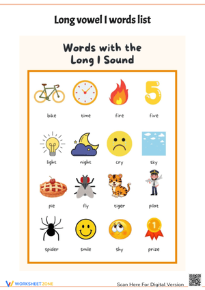 Long I Words - Phonics Practice