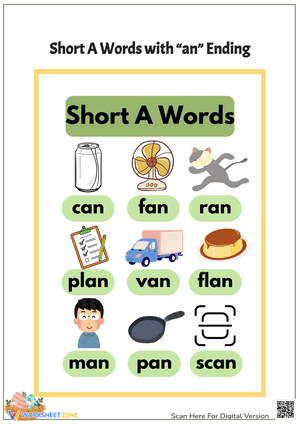 Short A Words - Phonics Practice Worksheet