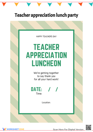 Teacher Appreciation Luncheon Invitation