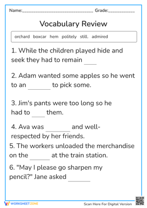 3rd grade vocab review