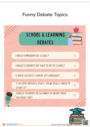 Funny Debate Topics: School & Learning Edition