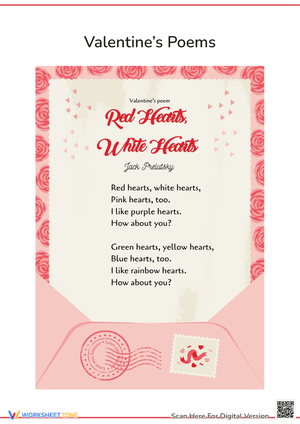 Valentine’s Poems: Red Hearts, White Hearts by Jack Prelutsky