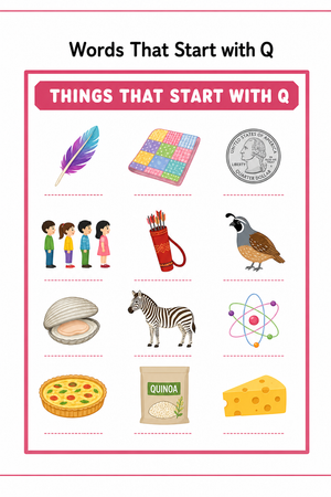 Printable Letter Q Beginning Sound Worksheet | Grade 1-3
