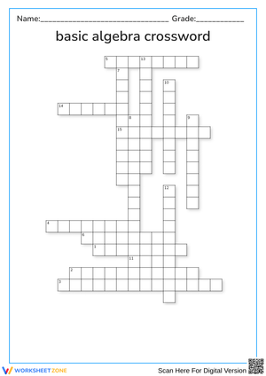 algebra crossword
