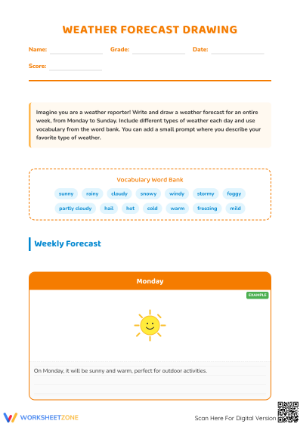 Grade 1 Weather Forecast — Printable No-Prep Worksheet