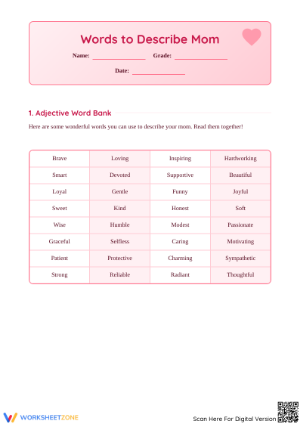 Grade 2 Adjectives — Printable No-Prep Worksheet