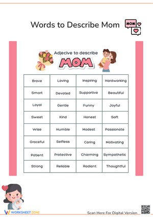 Words to Describe Mom - Adjective List