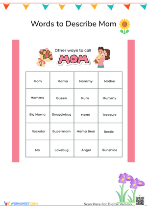 Words to Describe Mom - Alternative Names
