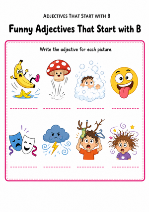 Funny Adjectives Starting with B | Essential Grade 3-4