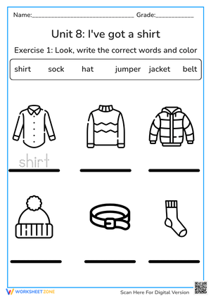 Unit 8: I've got a shirt