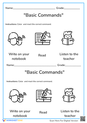 Basic commands worksheet 