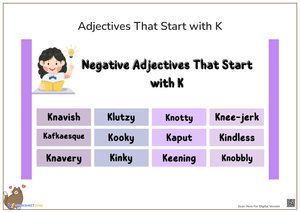 Negative Adjectives That Start with K