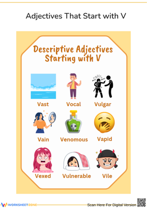 Descriptive Adjectives That Start with V