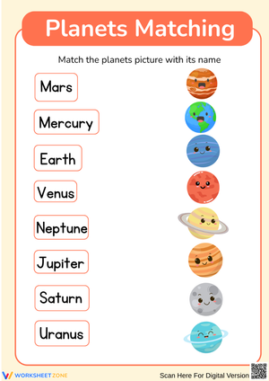  Solar System Project Ideas: Planet Matching Worksheet