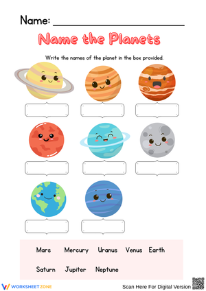 Name the Planets Worksheet