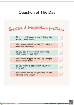 Creative "Question of the Day" Worksheet