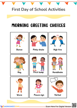 Fun First Day of School Activities Worksheet