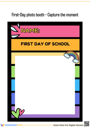 First Day of School Photo Booth Activity