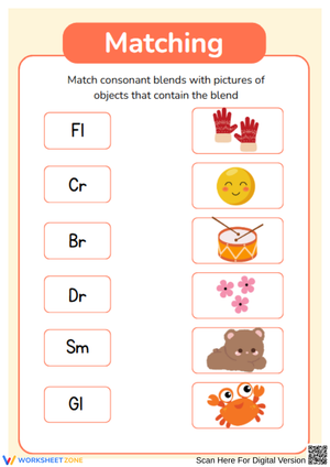 Consonant Blends Matching Game
