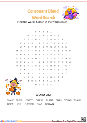 Consonant Blend Word Search