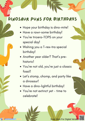 Roar-some Birthday Dinosaur Puns