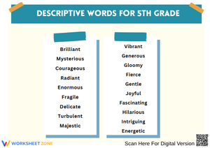 Descriptive Words for 5th Grade