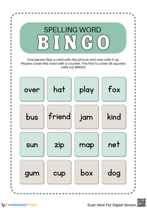 Spelling Word Bingo